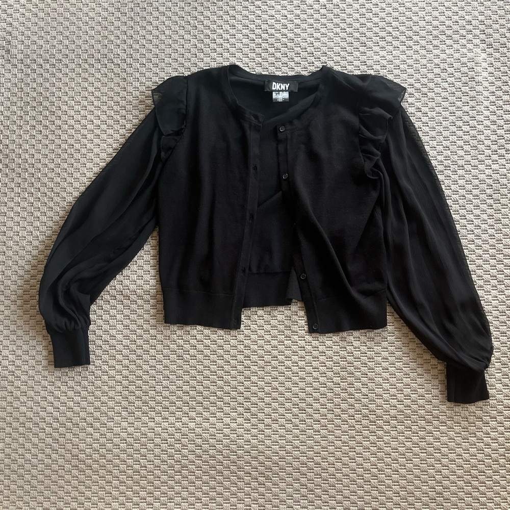 DKNY Black Knit Cardigan